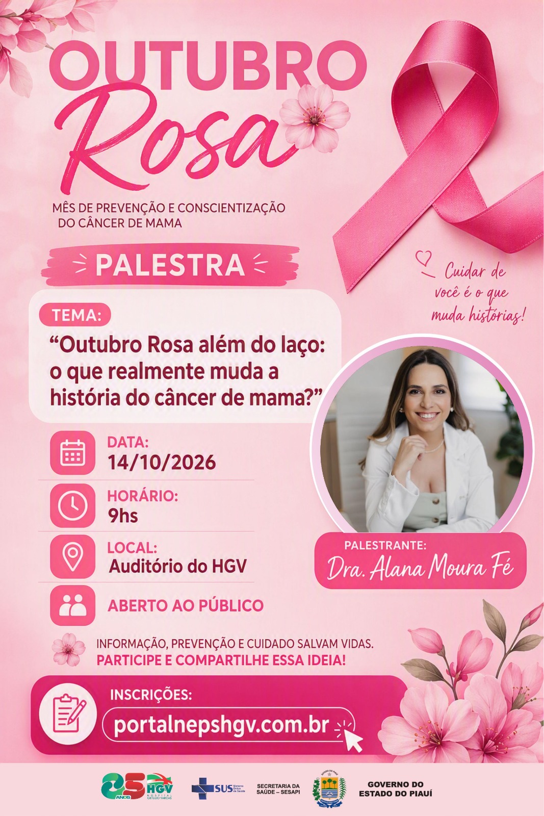 Palestra Outubro Rosa além do laço: o que realmente muda a história do câncer de mama?